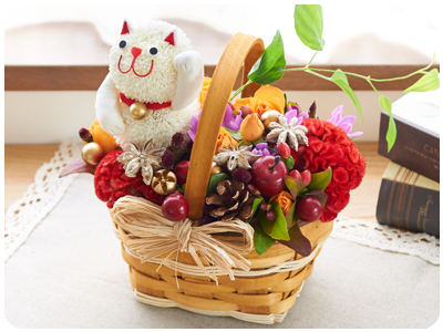 花の招き猫・秋